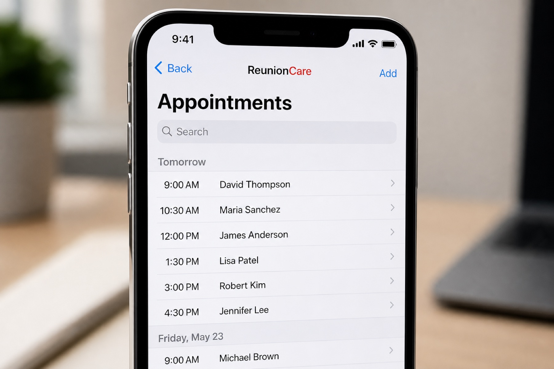 Appointments in ReunionCare