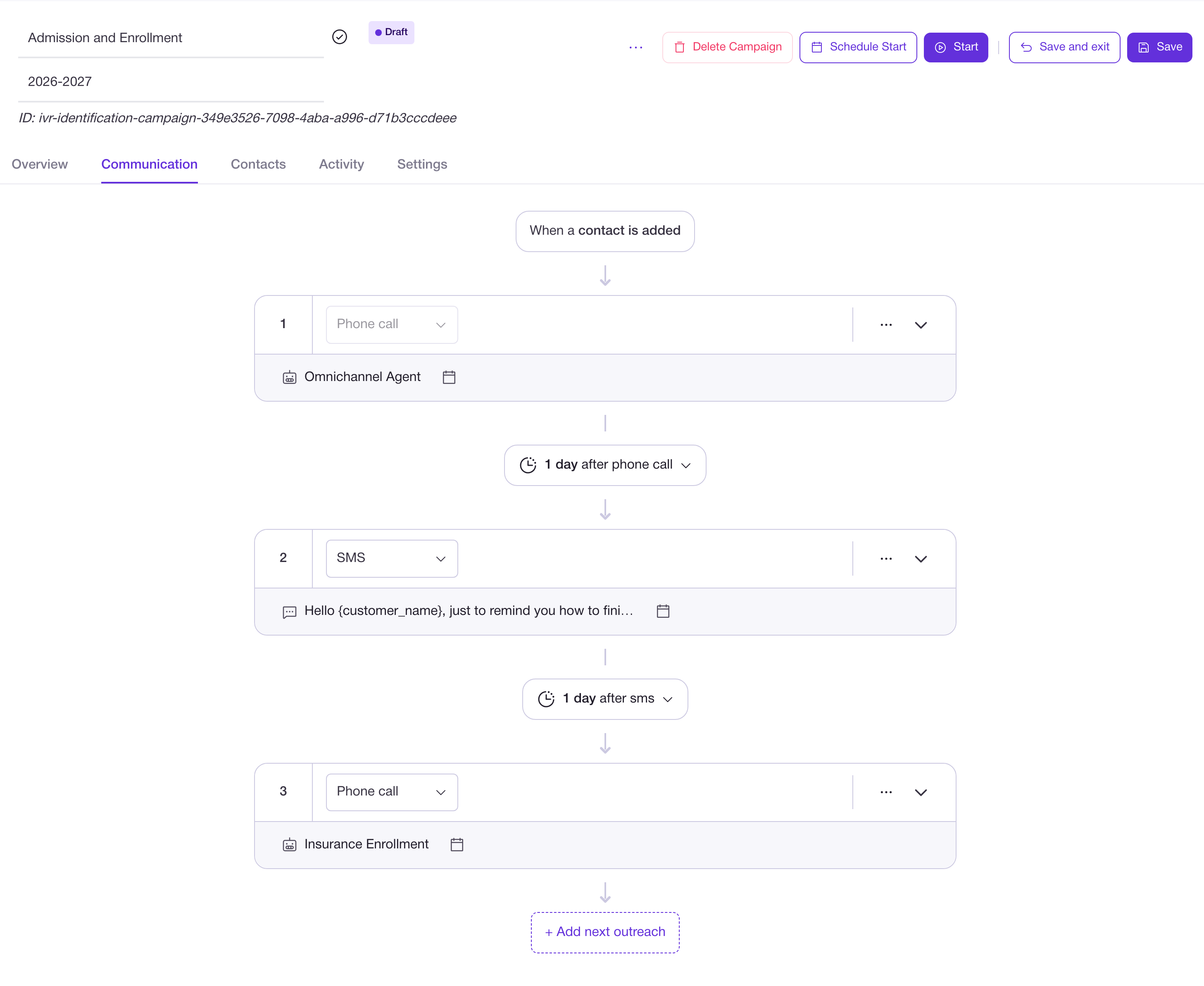 Fluents Advanced Campaigns - multi-step campaign builder