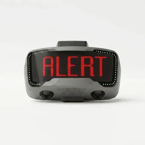 ROSA Edge AI security camera with its LED display
