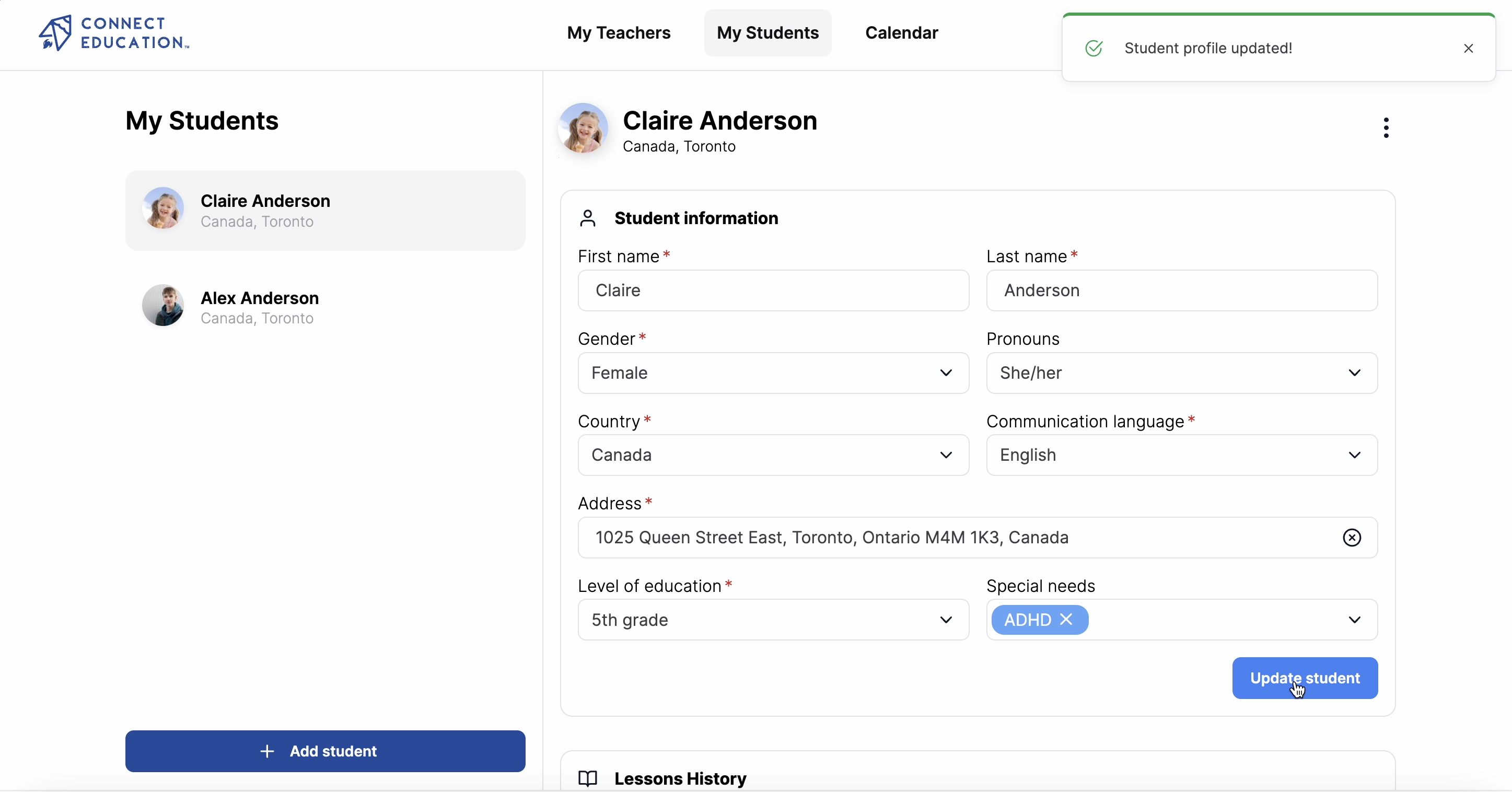 Initial app screen 2