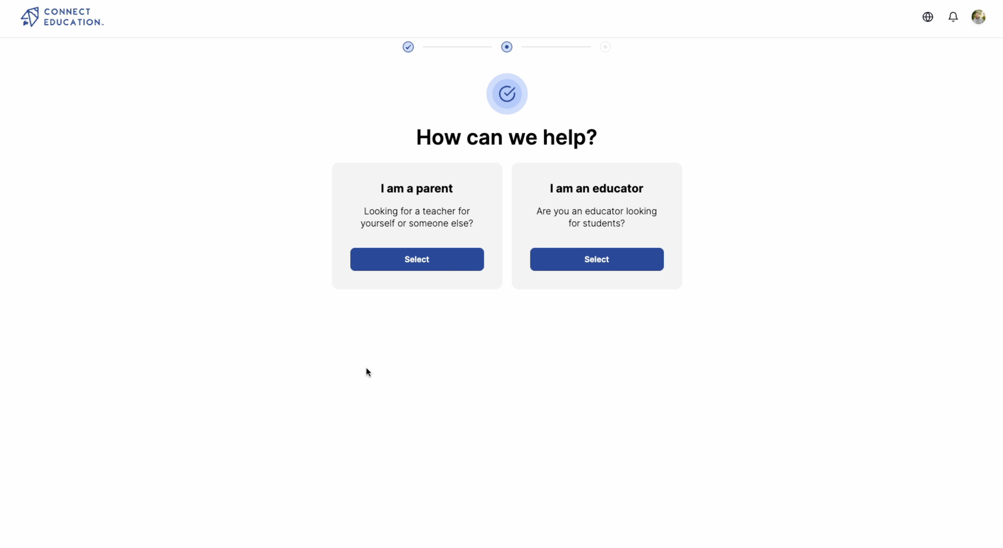Initial app screen 1