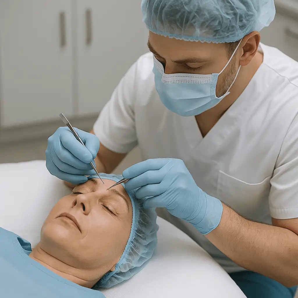 Blefaroplastyka powiek górnych w Novi Clinic Giżycko - chirurgiczna korekta opadających powiek.