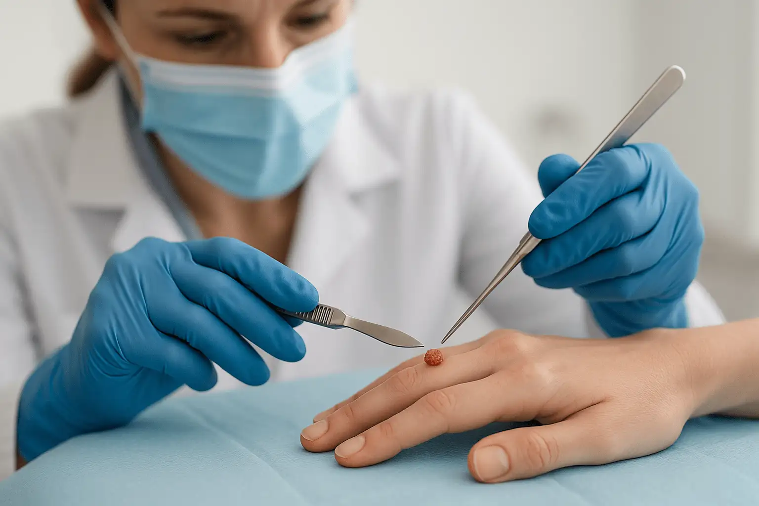 Usuwanie brodawek i kurzajek w Novi Clinic Giżycko - skuteczny zabieg dermatochirurgiczny.