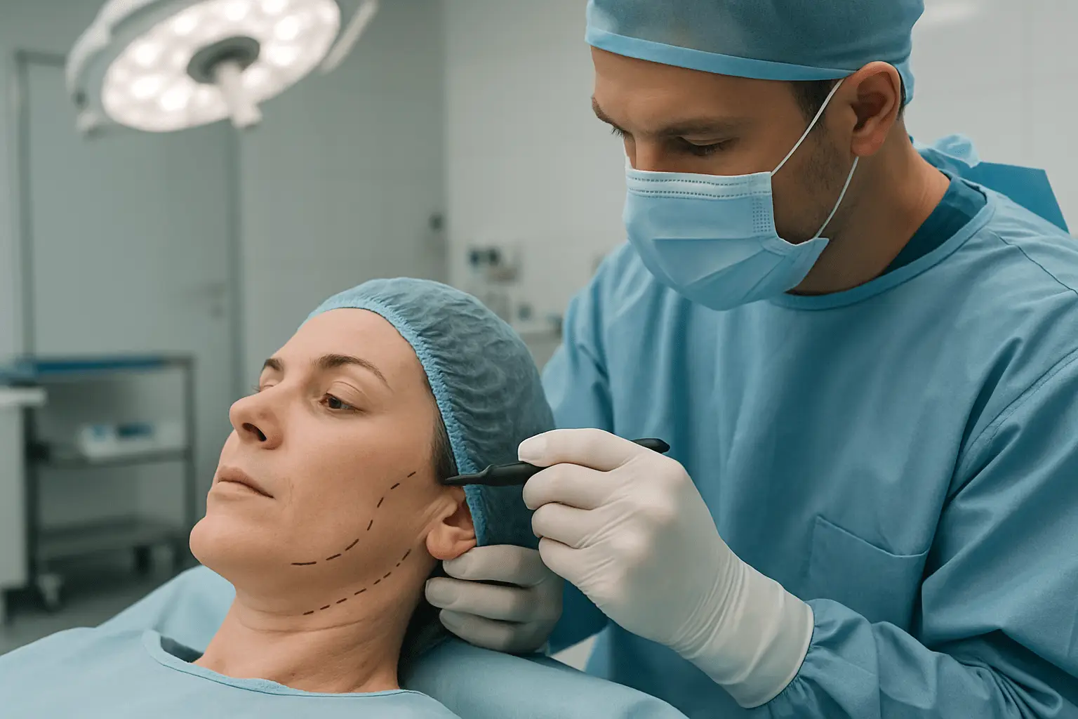 Chirurgiczny lifting twarzy MACS w Novi Clinic Giżycko - skuteczny zabieg odmładzający i modelujący owal twarzy.
