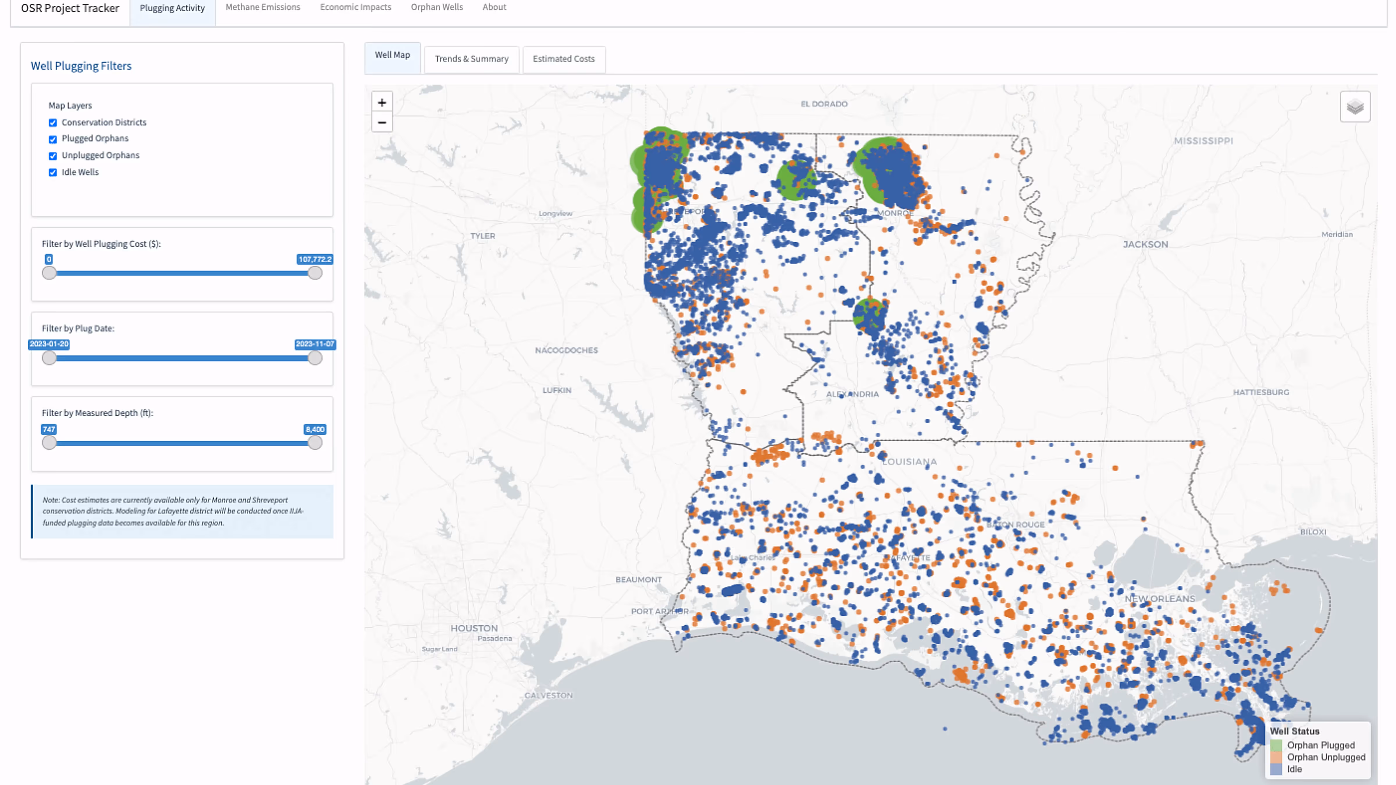 OSR Tracker Orphan and Idle Wells database