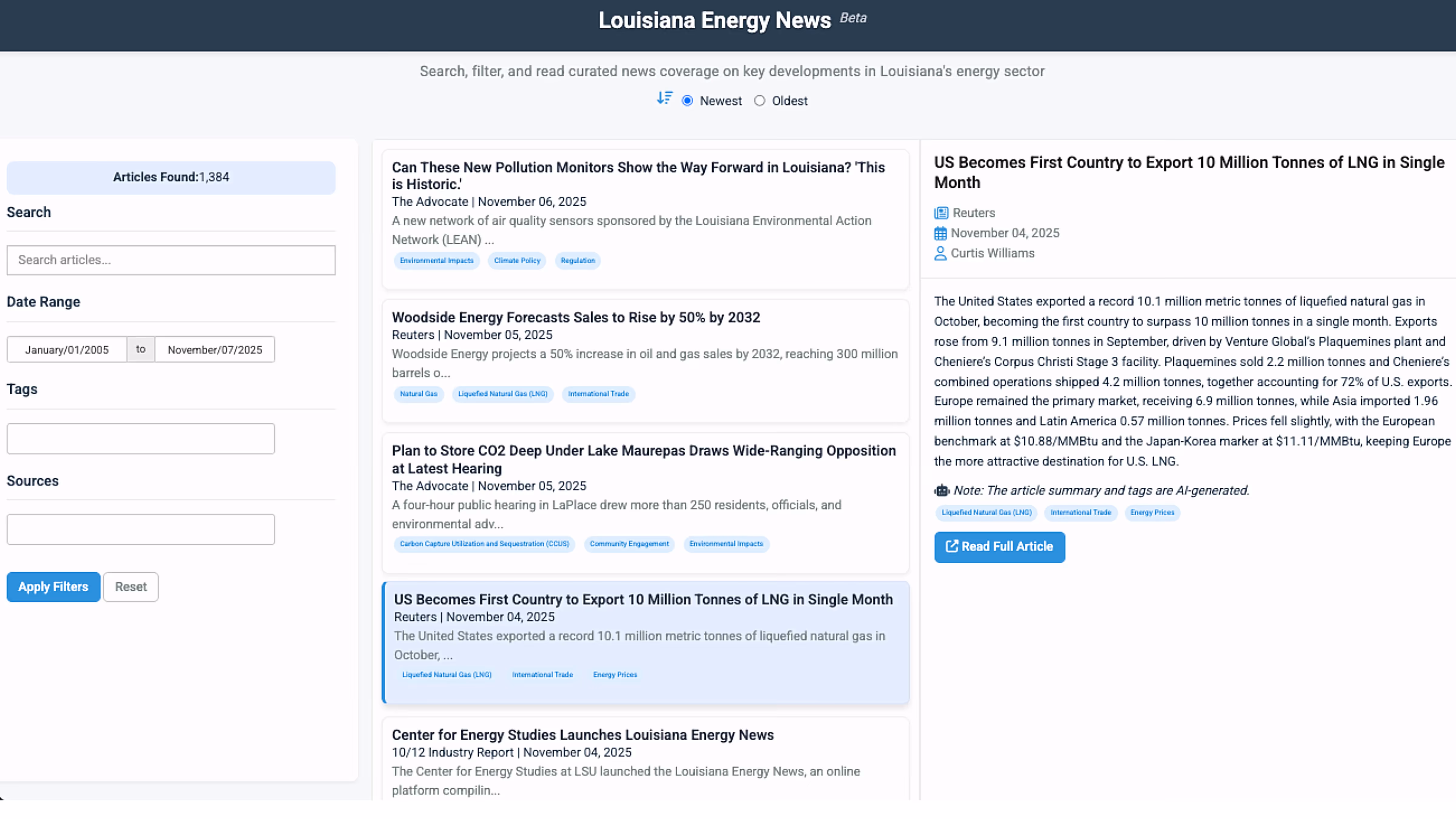 Louisiana Energy News publication logo