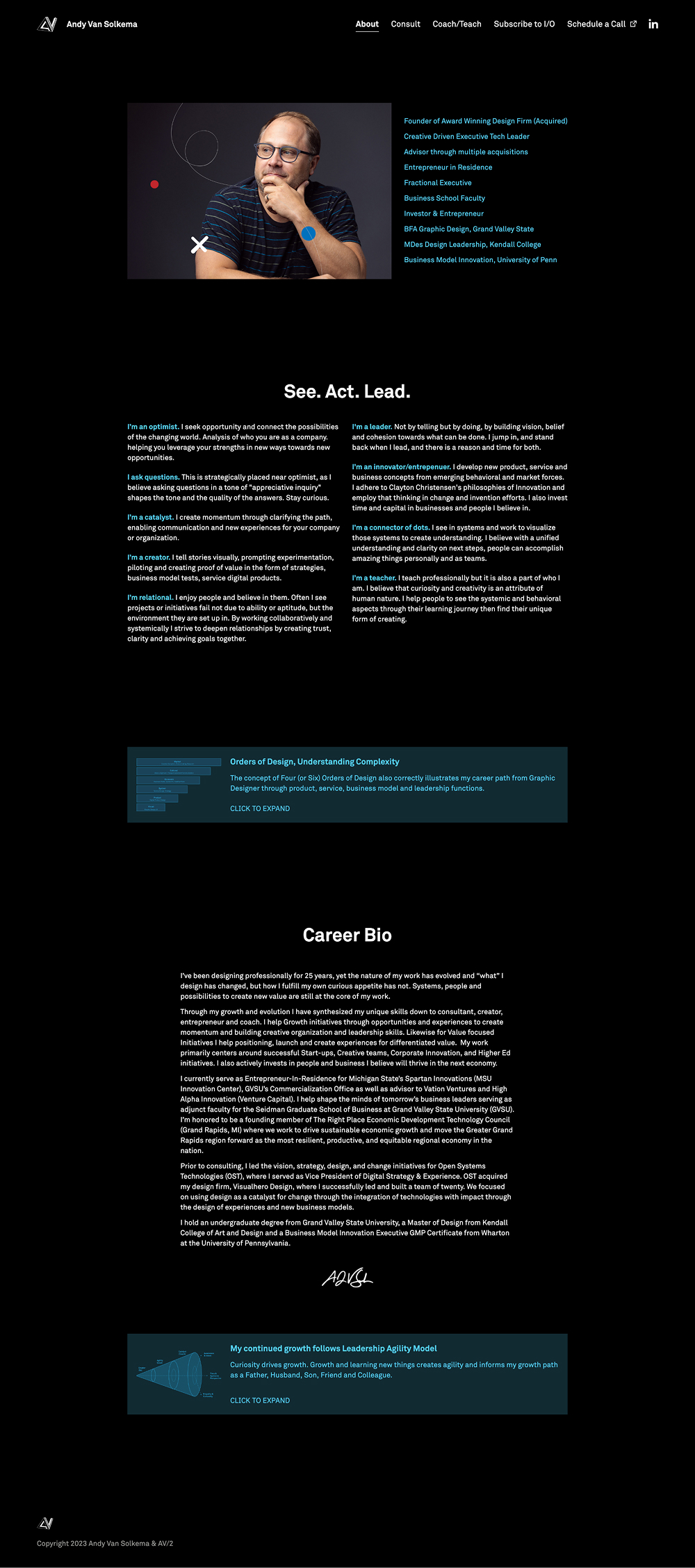 Andy Van Solkema's background and experience