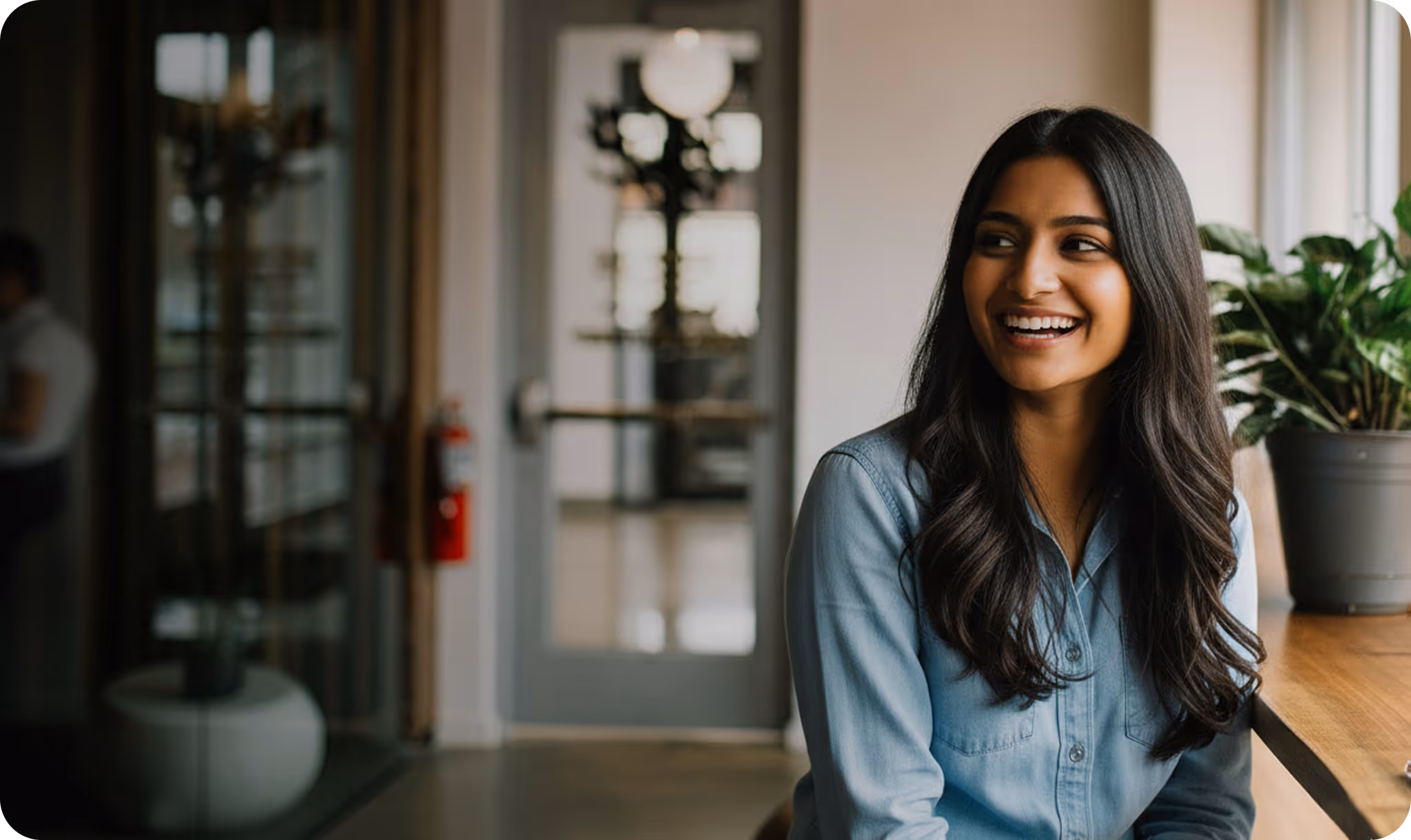 Portrait of an Indian lady smiling