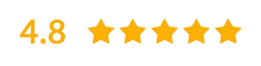 Note de 4,8 avec cinq étoiles jaunes.