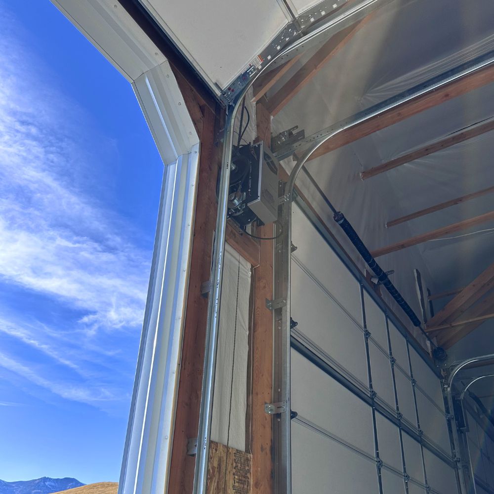 Commercial garage door installation two-bay building Morgan County Utah