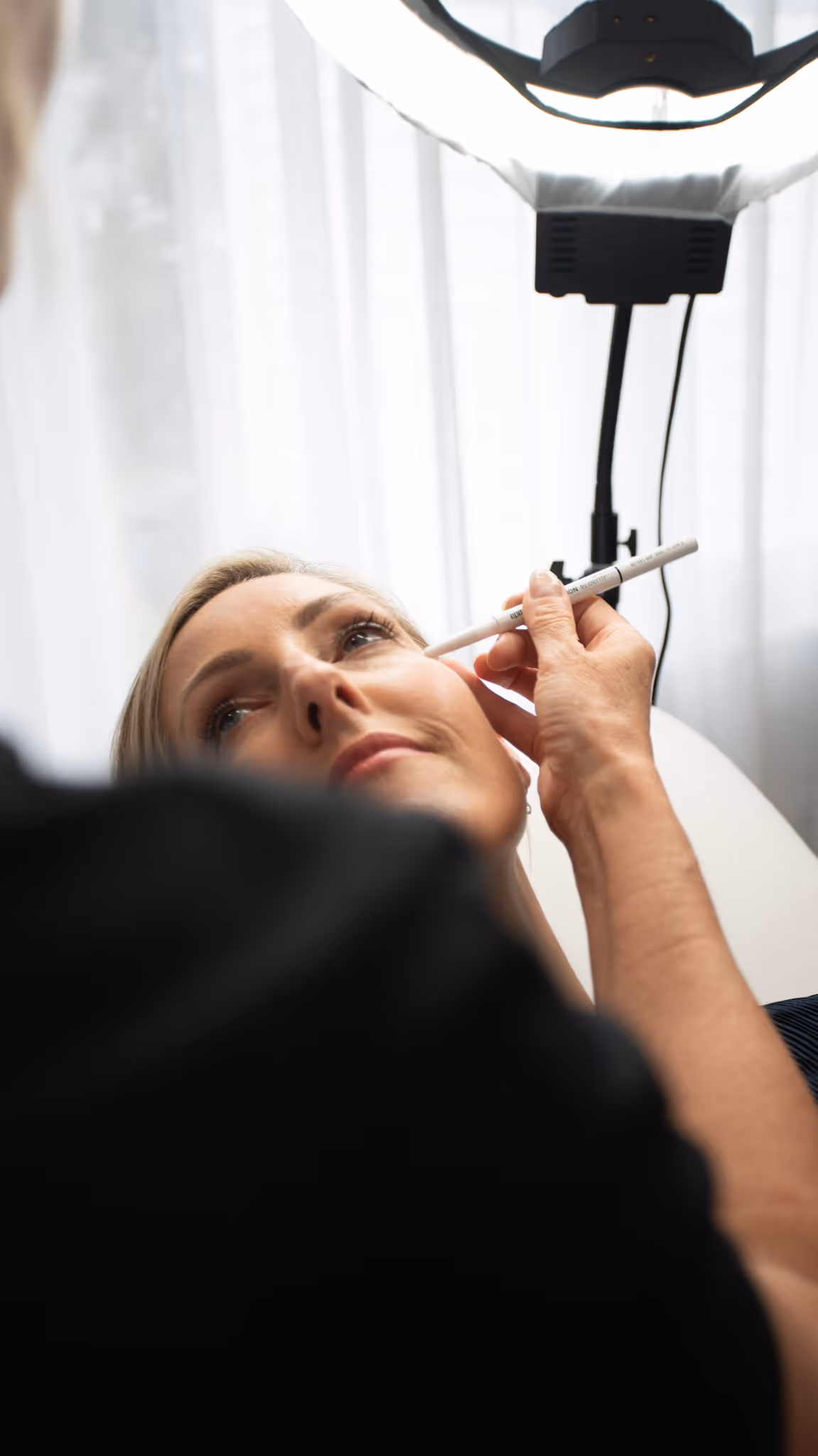 Patient during a complimentary antiwrinkle consultation at Andrea Harris Aesthetics at The Vale, in Merivale, Christchurch.