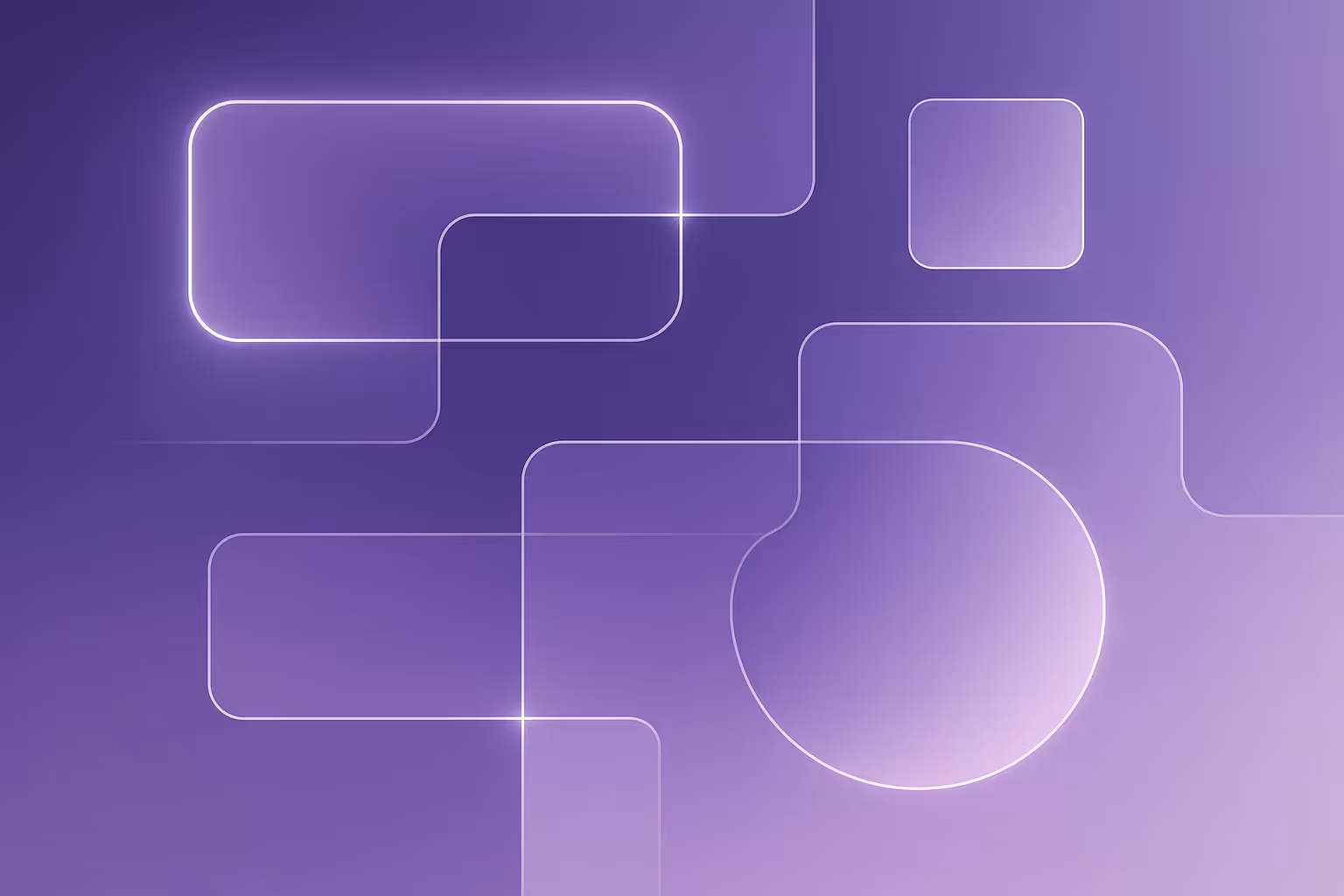 Abstract geometric digital illustration with interconnected shapes on a purple-to-lavender gradient background, representing Labour Market Impact Assessment Canada and structured HR decision-making for compliant hiring.