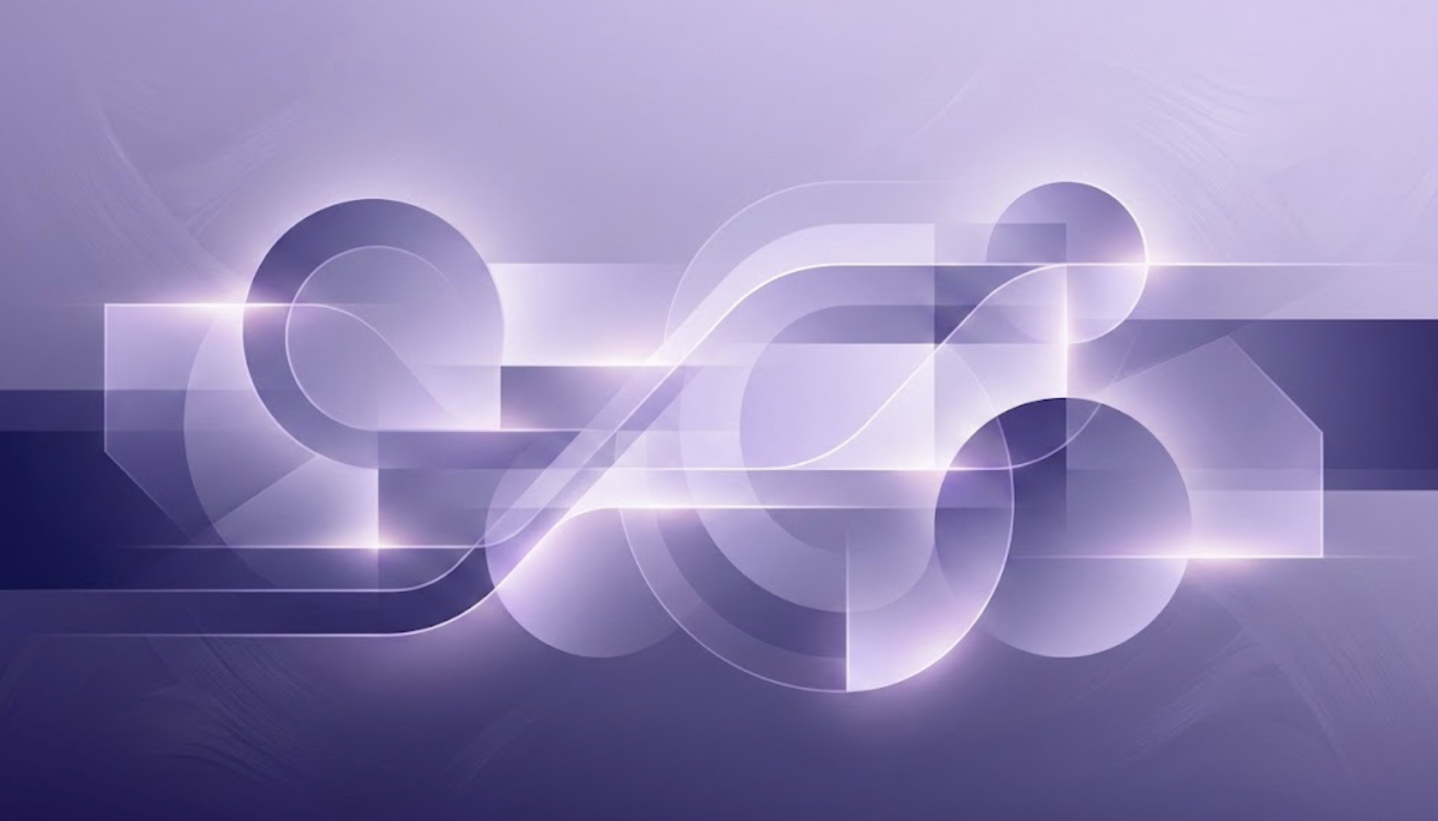 Abstract digital artwork featuring interconnected geometric shapes and glowing lines in deep purple and lavender gradients, symbolizing the structured complexity of the new H-1B weighted selection process.