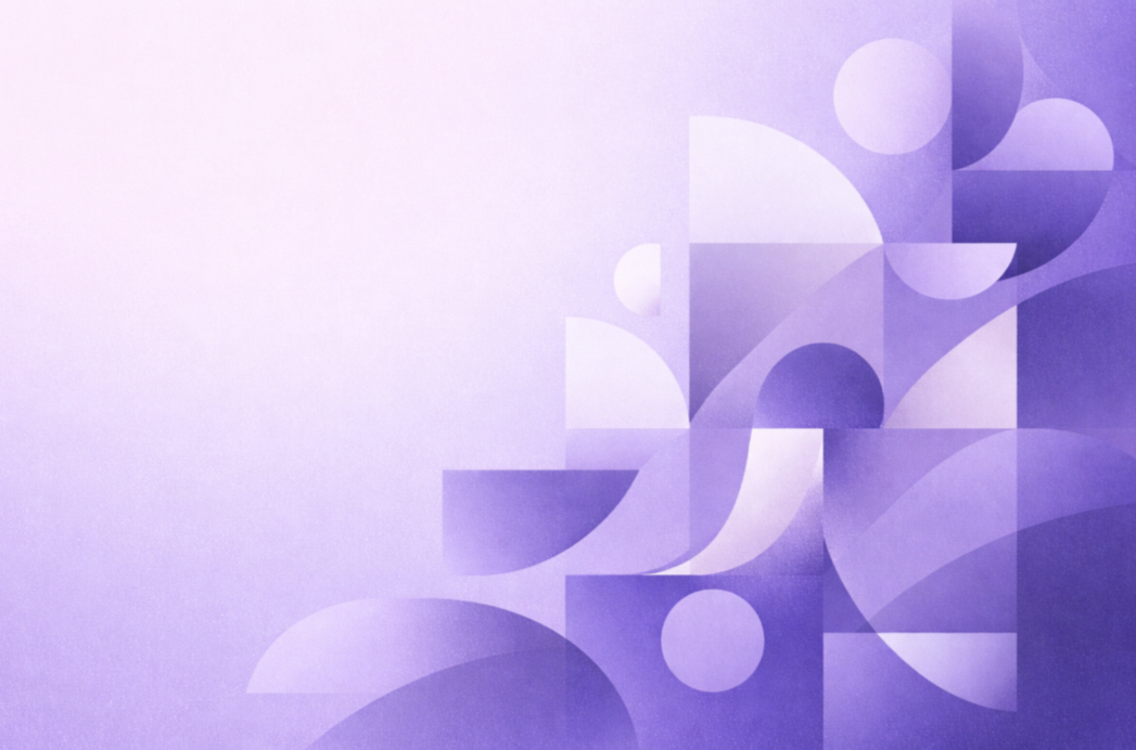 Abstract lavender illustration with geometric shapes representing the complexity of O-1 visa transfers, highlighting the detailed documentation and full petition process required for HR teams.