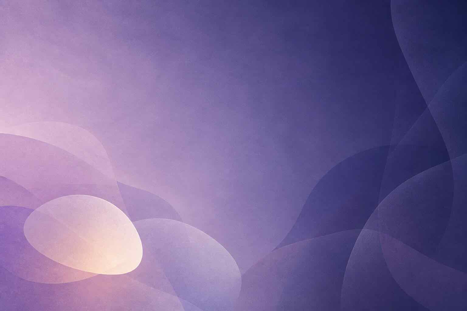 Abstract lavender and indigo artwork with soft overlapping translucent shapes, representing a calm, organized transition during employee immigration offboarding.