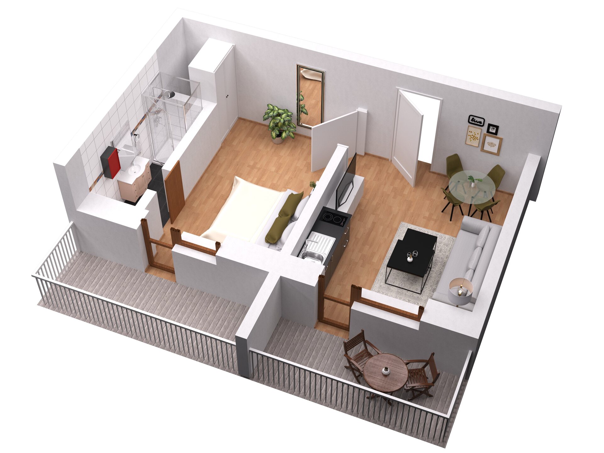 3D Grundriss der Ferienwohnung