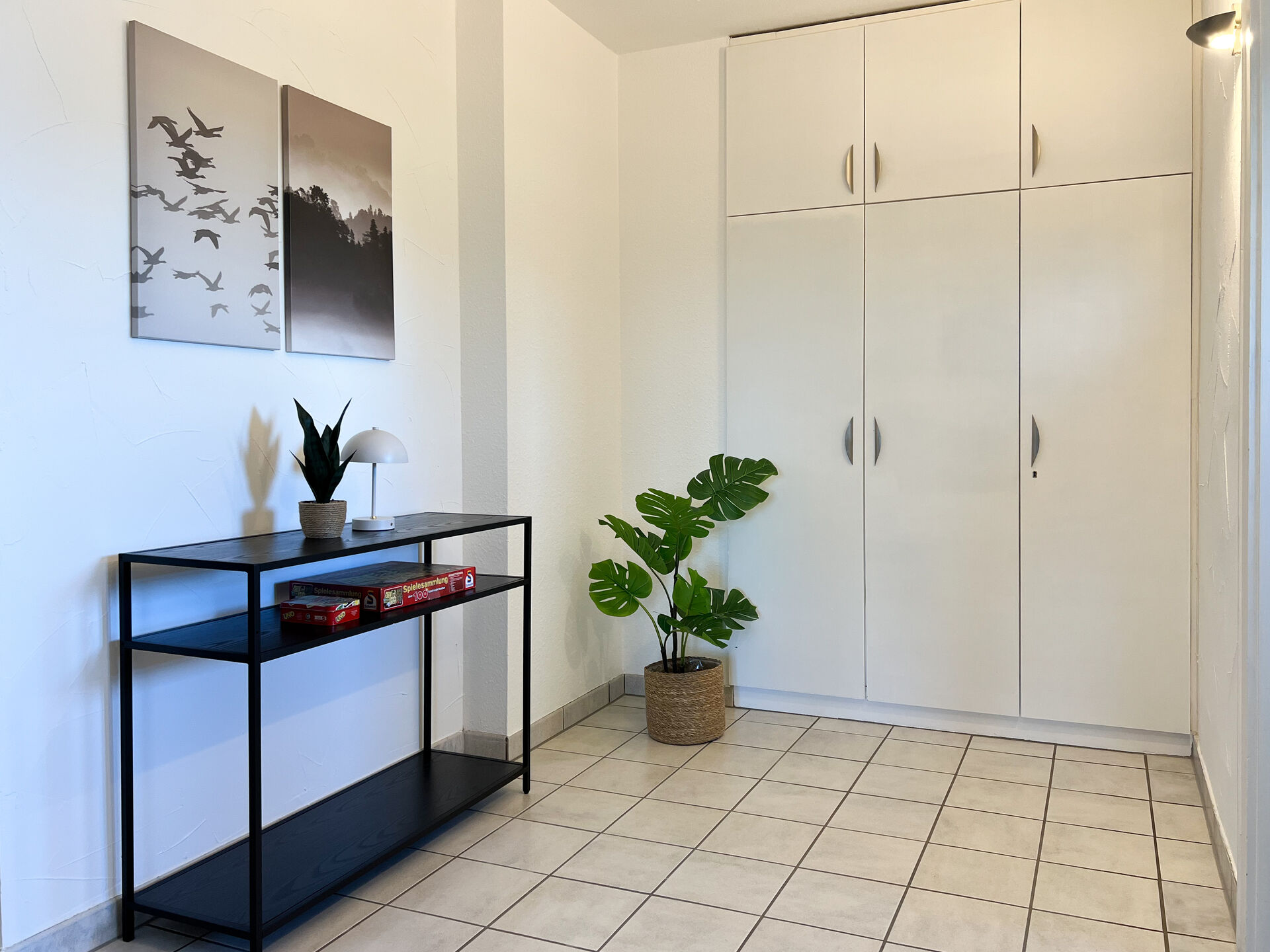 Flur mit Einbauschrank und Konsole