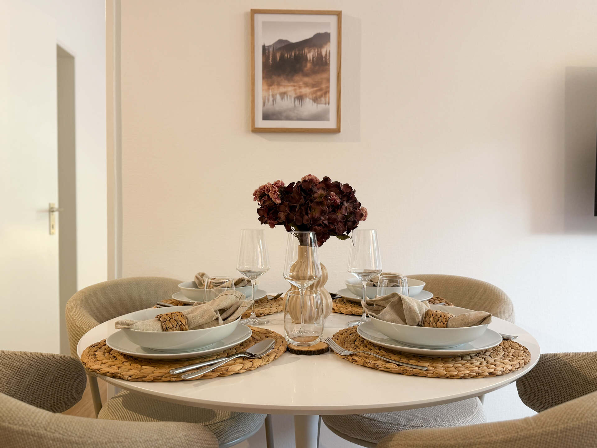 Detailansicht gedeckter Esstisch