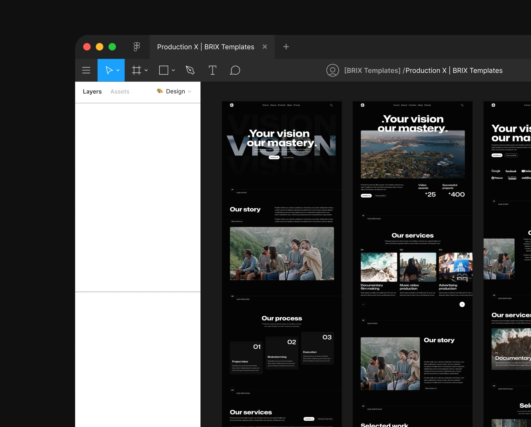 Production X - Figma File Included - Video Agency Webflow Template