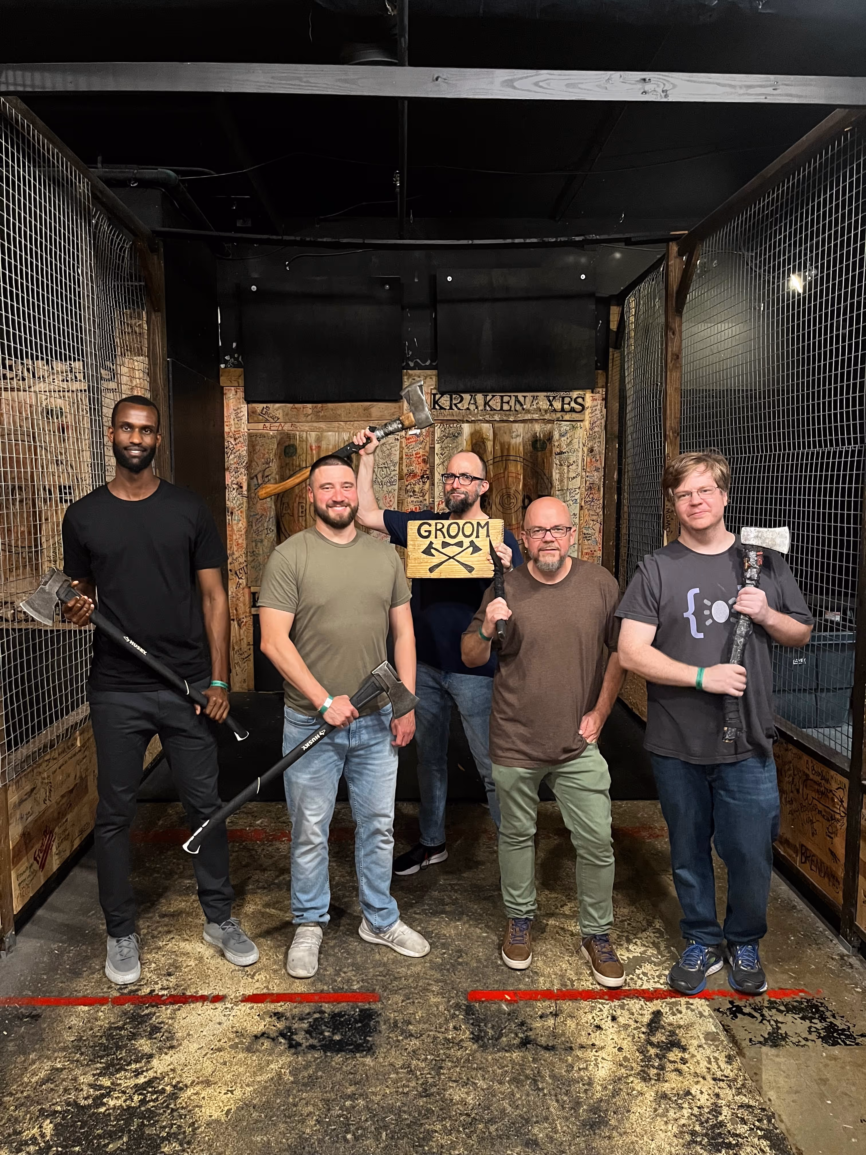 Choros members axe throwing