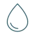 Icon of a single water droplet outlined in light blue.