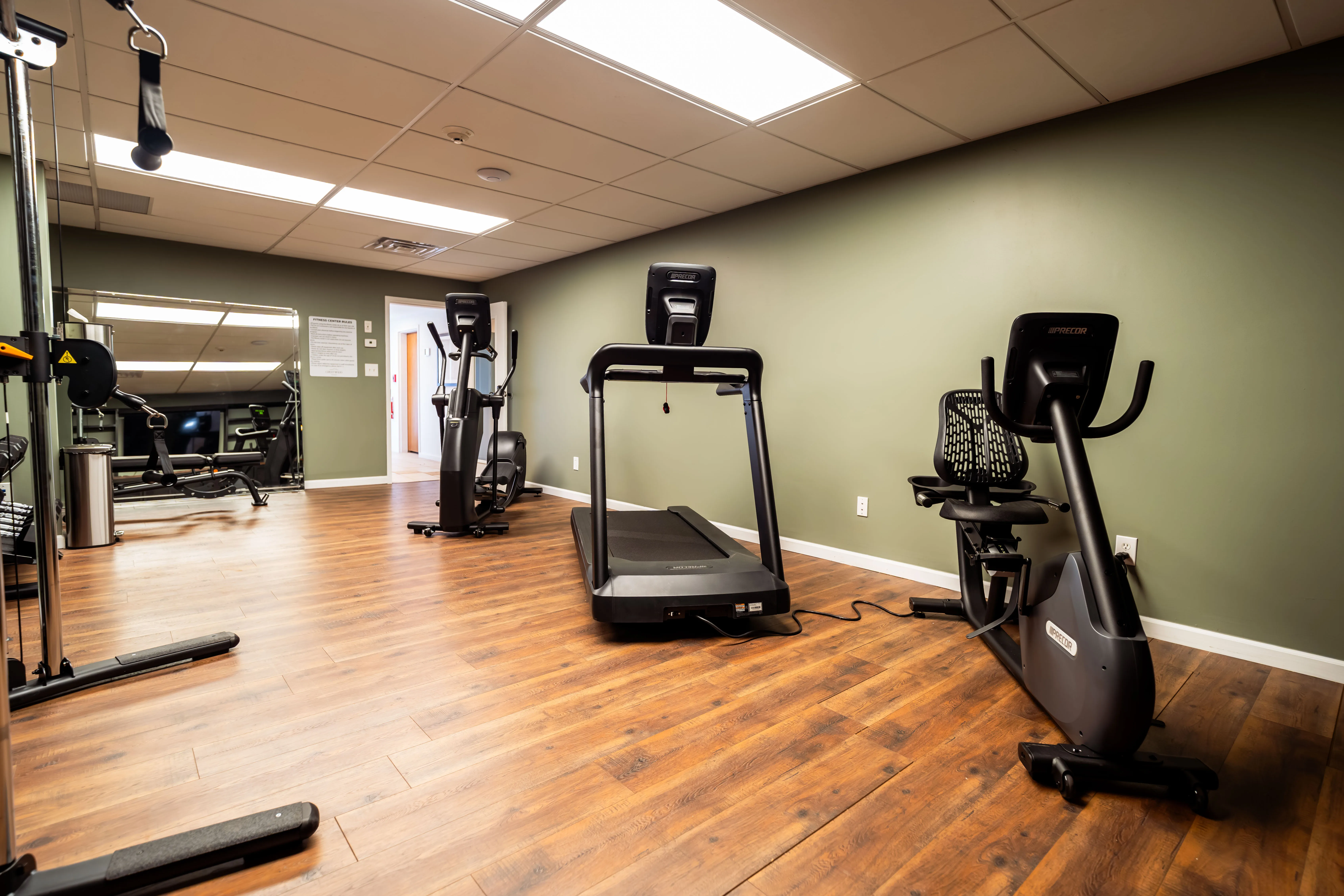 Exercise equipment in the Crestwood gym in Blowing Rock, NC