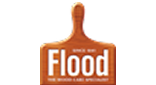 Orange paintbrush with the Flood brand name and the phrase Since 1924 Trusted & True Coatings.