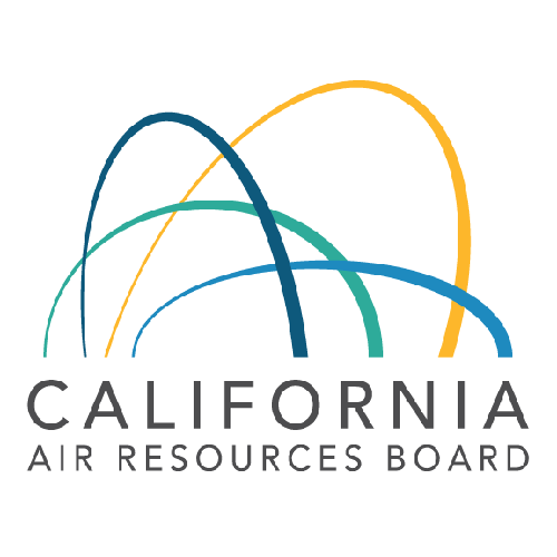 California Air Resources Board logo with overlapping colorful arcs above the agency name.