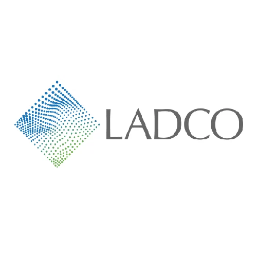 LADCO logo with a dotted diamond shape in blue and green next to gray text 'LADCO'.