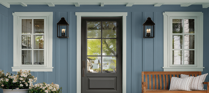 House exterior siding painted in Artifact grey