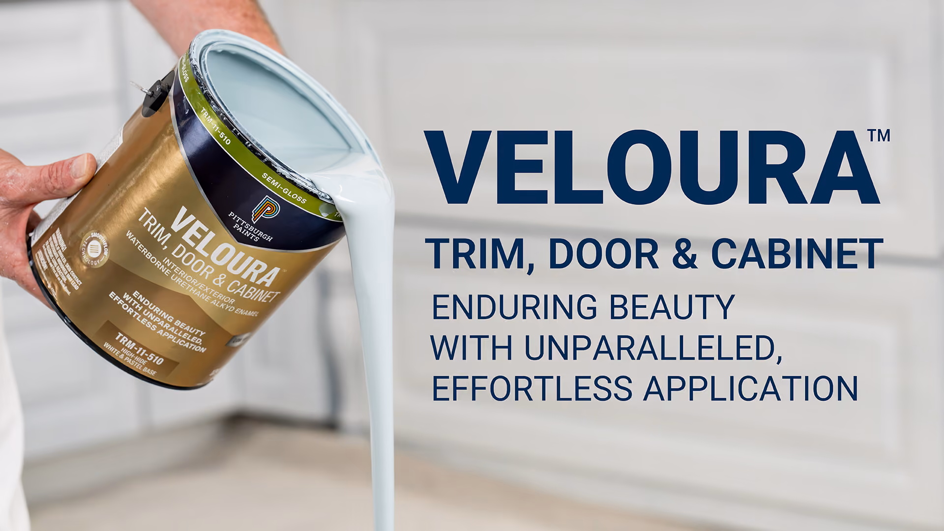 VELOURA™ Trim, Door & Cabinet Interior/Exterior Waterborne Urethane Alkyd Enamel can
