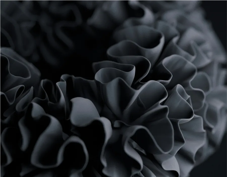 Abstract grayscale 3D coral-like cluster.