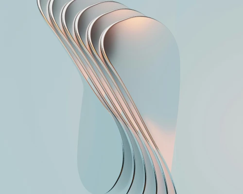 Abstract 3D wave structure in light tones.