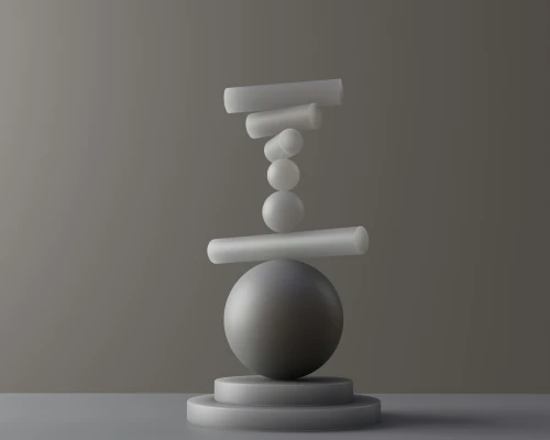 Minimal 3D rendering of marble sculpture on pedestal.