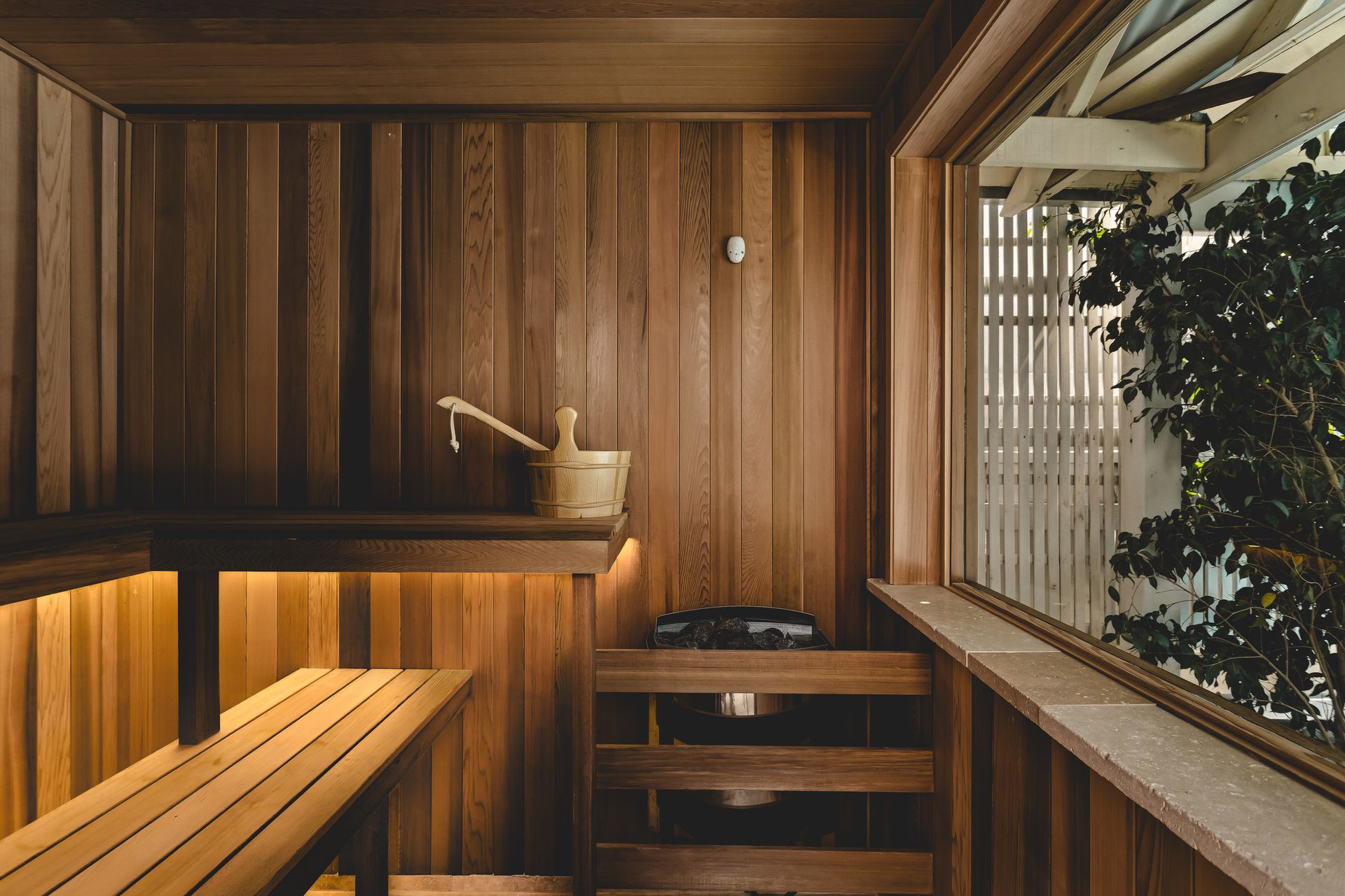 Custom indoor cedar sauna, Subiaco, Perth — designed and built by Varm Custom Saunas
