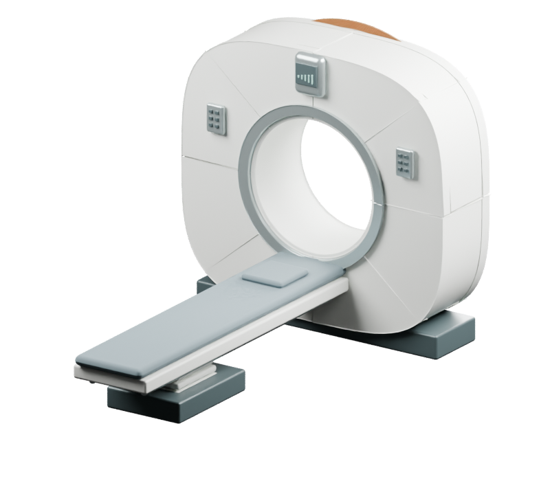 Illustrative CT scanner exterior