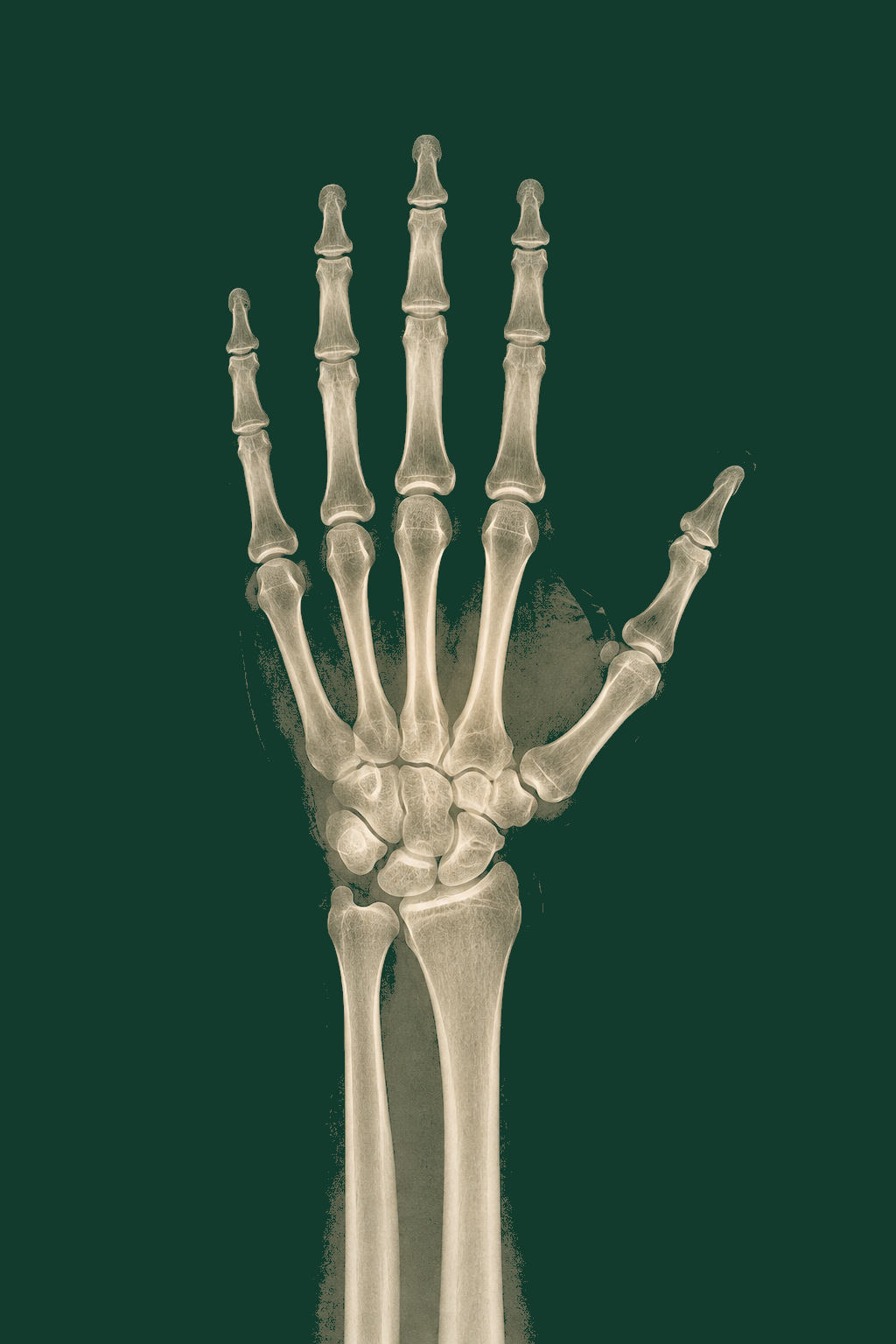 Hand and wrist radiograph illustration