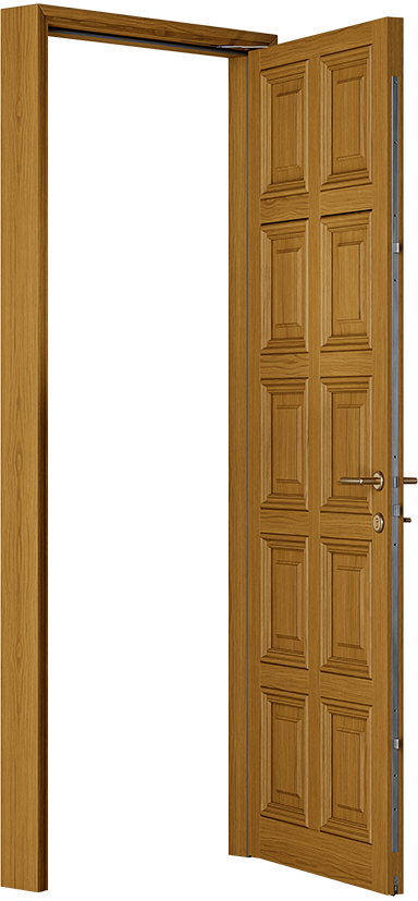 Solid wood door yellow colour