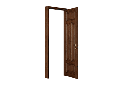 Solid wood door brown color