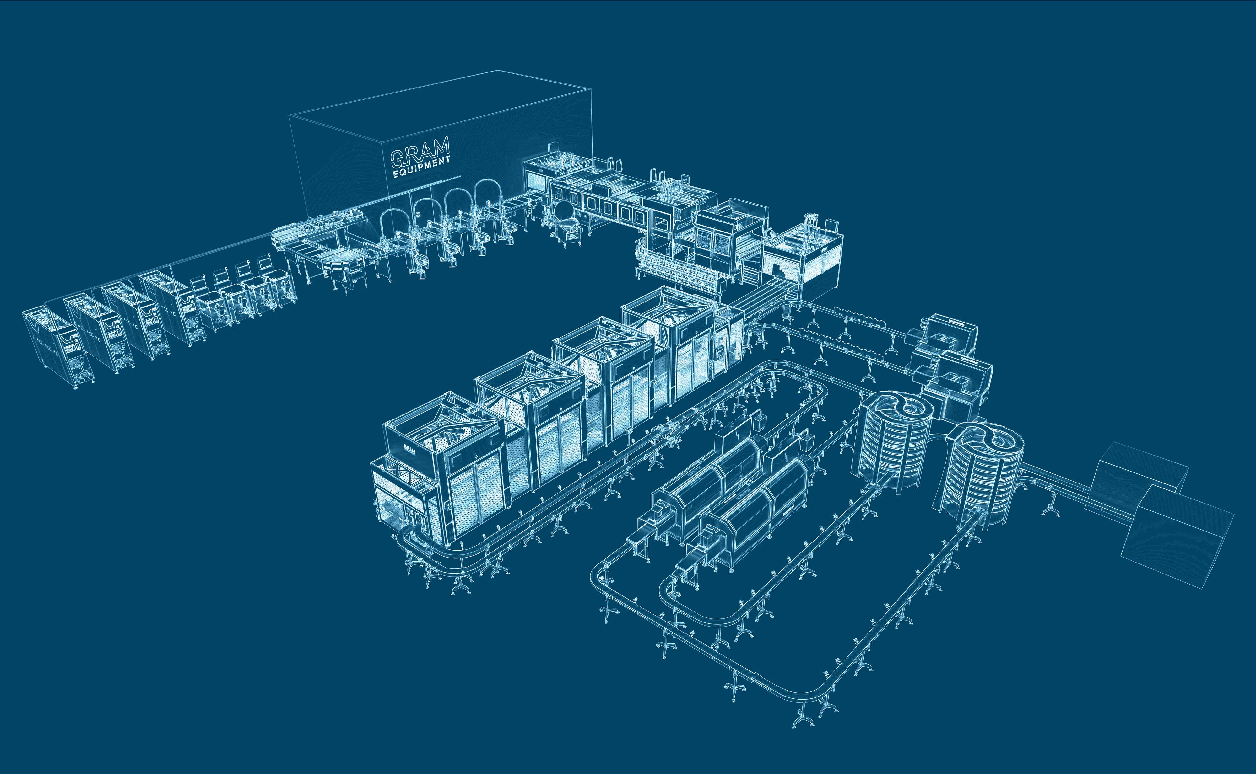Gram Equipment BT ice cream extrusion line illustration.