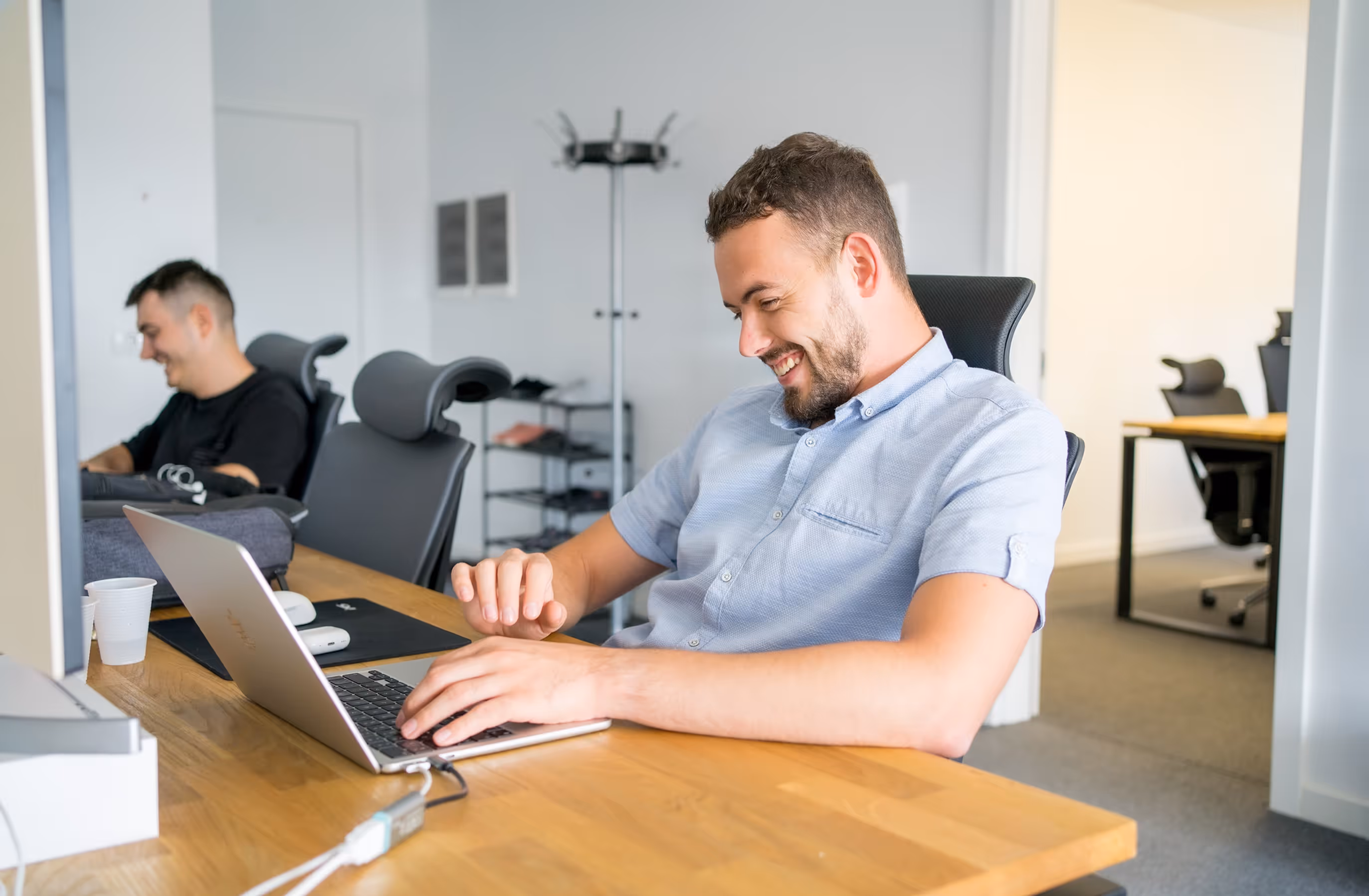 Modern studio environment with the team at work