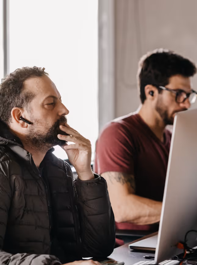 Modern studio environment with the team at work