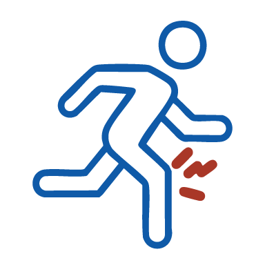 runner with injury icon
