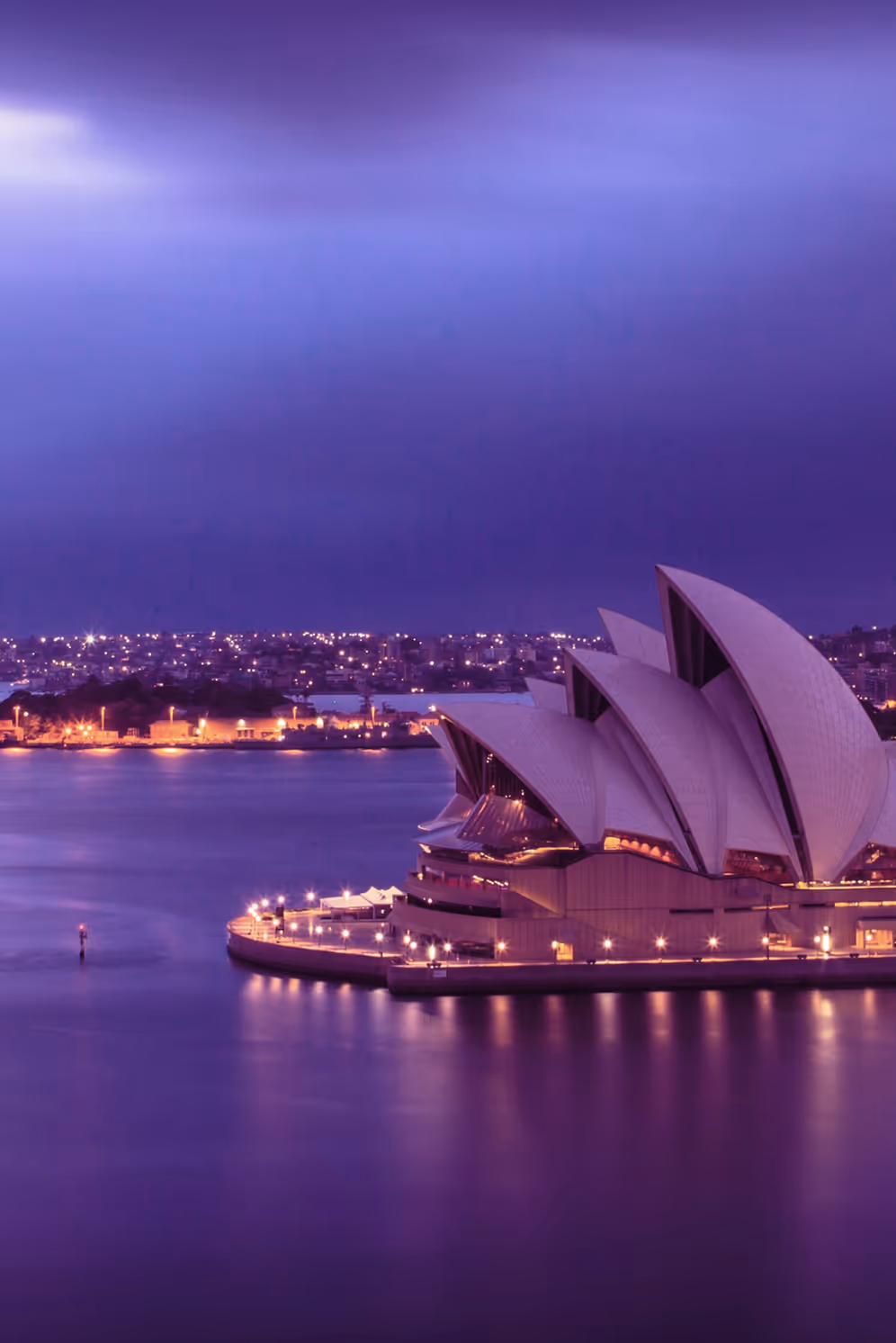Sydney Opera House Sunset Tinted Purple