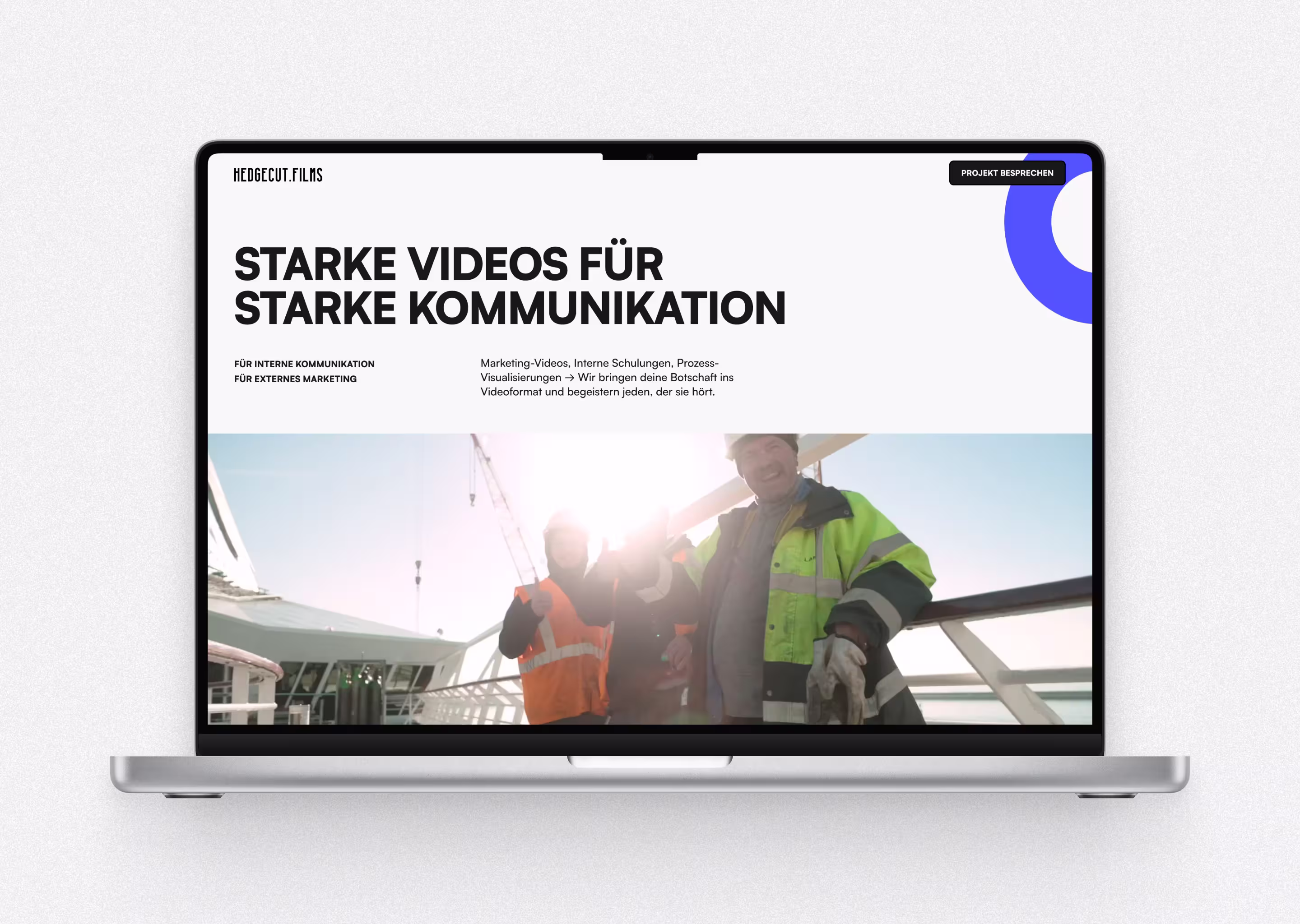 hedgecut projekt referenz webseite mockup im laptop