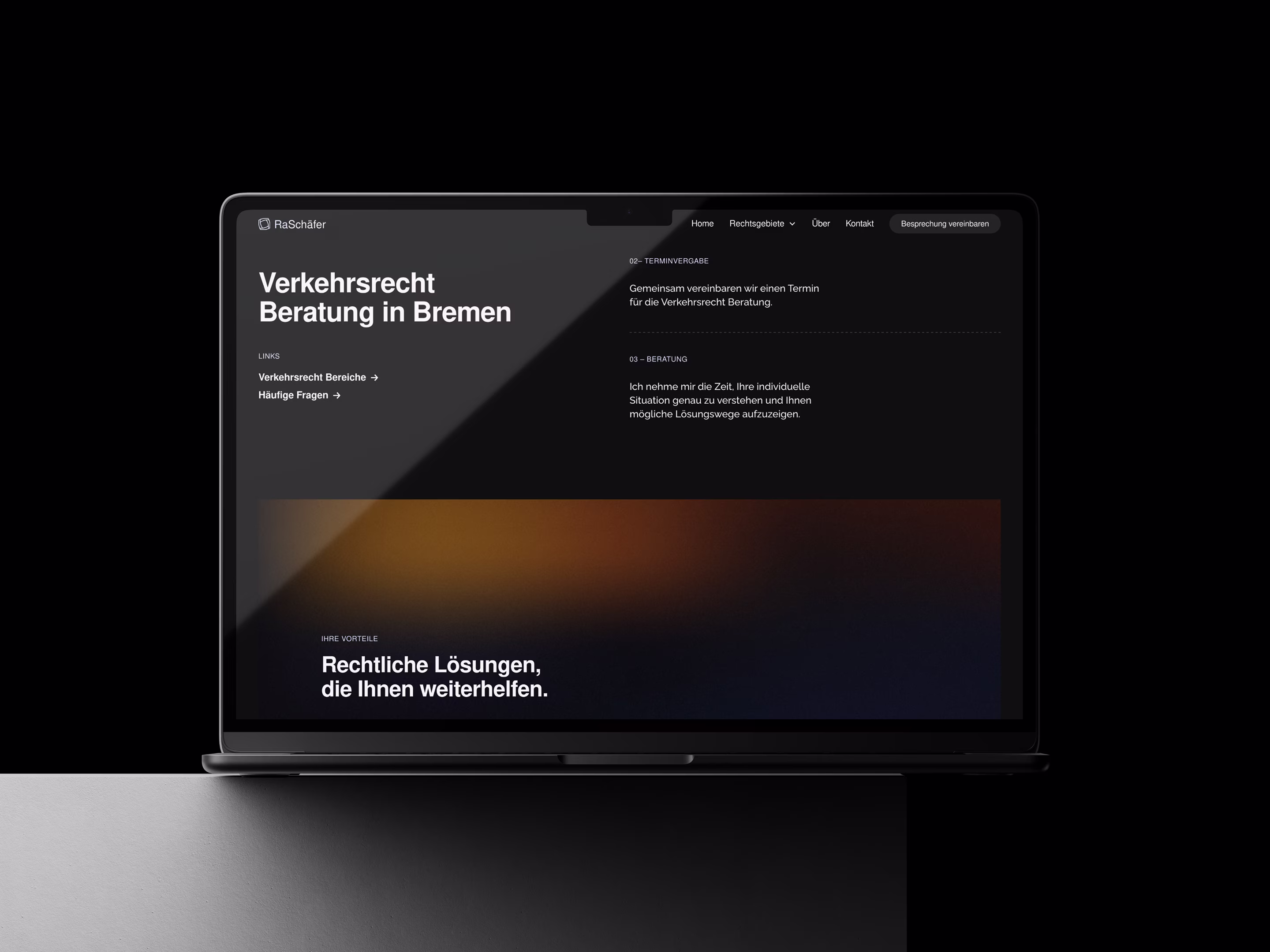 ra schaefer projekt referenz webseite mockup im laptop