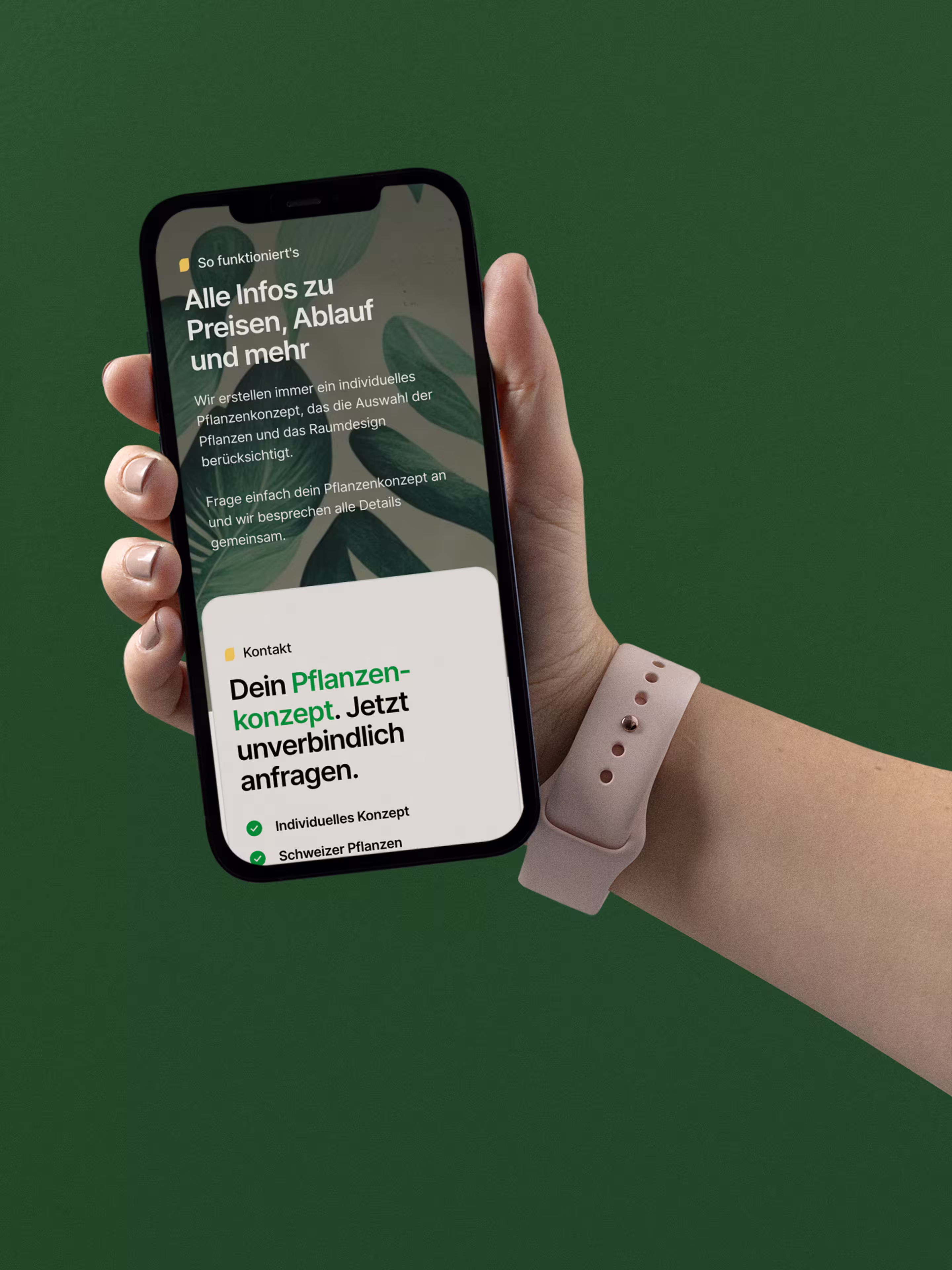 plantworks projekt referenz webseite mockup im handy