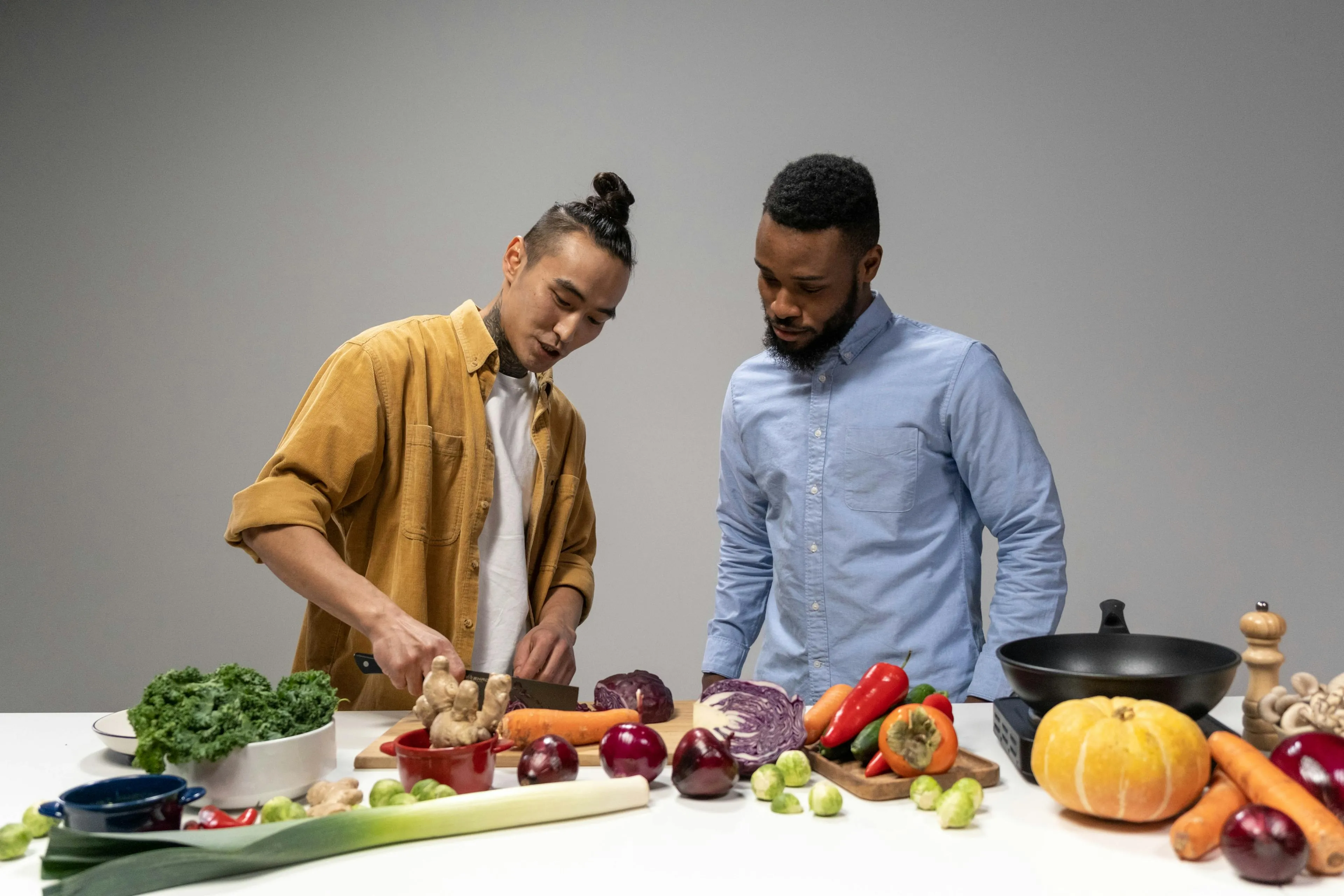 2 of man doing cooking