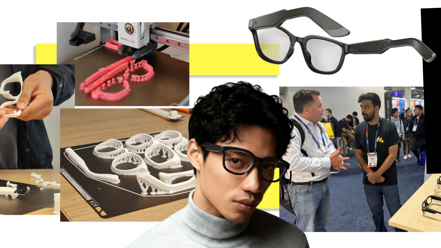 Mustard smart glasses being demoed to visitors at CES