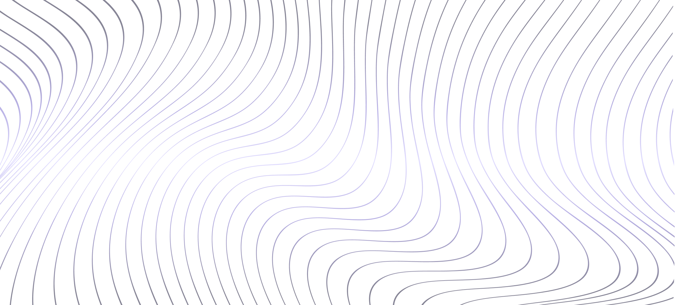Abstract black background with flowing curved purple lines forming wave-like patterns.